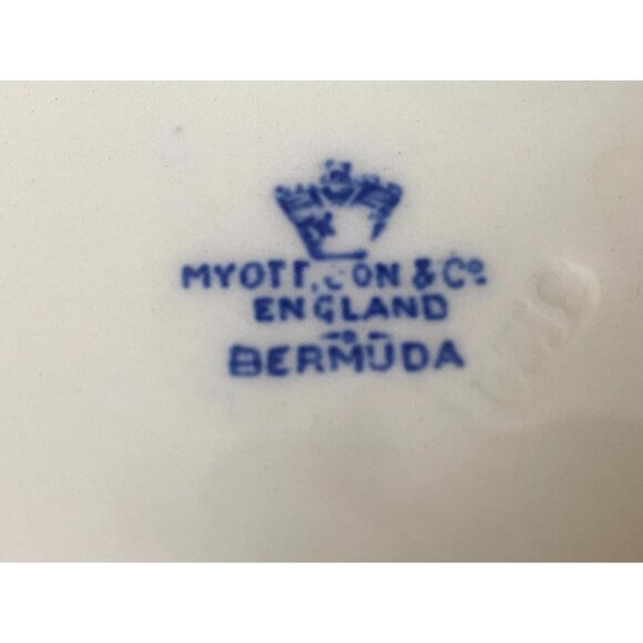 Myott Bermuda Blue Floral Plate England 8 Inch Salad Dessert Plate - Picture 5 of 7